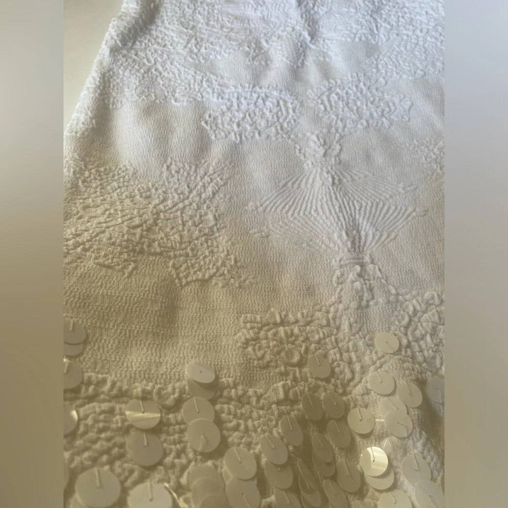 Vintage CHANEL 2006 Cruise White Jacquard Knit Midi Dress
